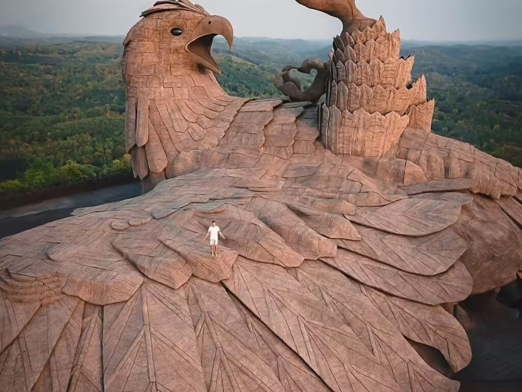 Jatayu Earth’s Center in Chadayamangalam Kerala featuring the world’s largest bird sculpture