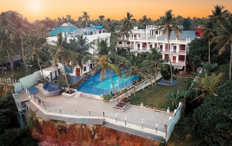 Skylar Seaview Resort Varkala overlooking the Arabian Sea.