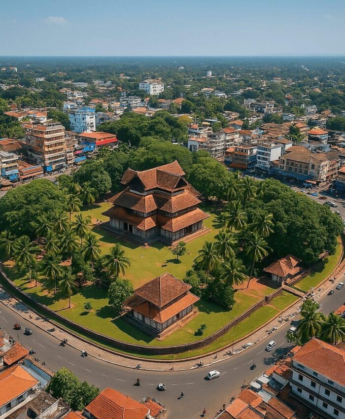 Thrissur Kerala featuring traditional Kerala culture, Vadakkunnathan Temple, Thrissur Pooram and the lush natural beauty of Athirappilly Waterfalls.