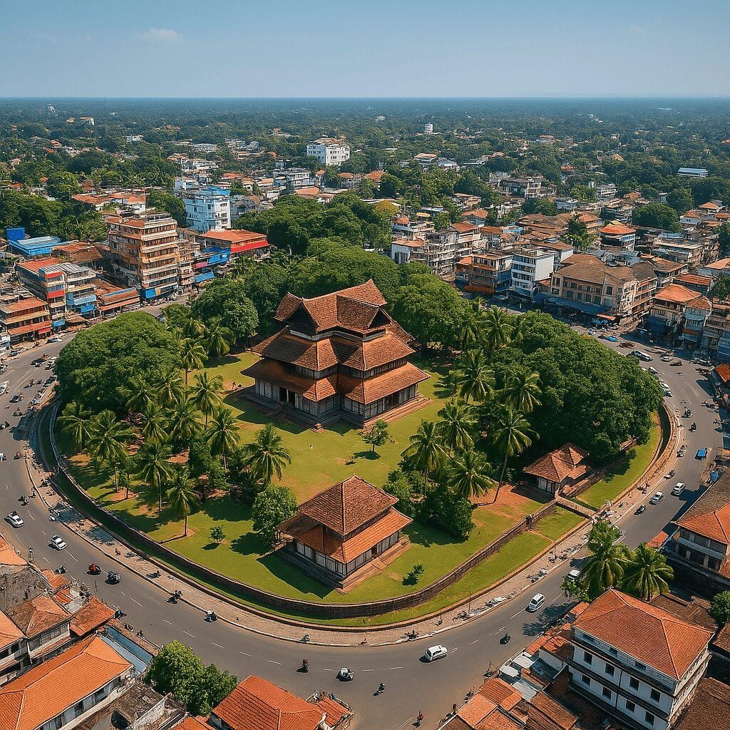 Thrissur Kerala featuring traditional Kerala culture, Vadakkunnathan Temple, Thrissur Pooram and the lush natural beauty of Athirappilly Waterfalls.